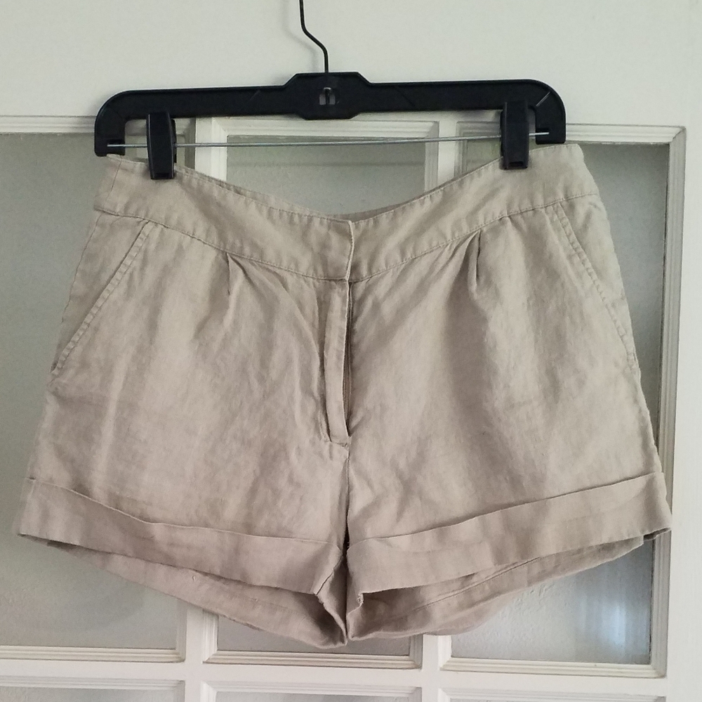 MICHAEL Michael Kors 100% linen cuffed shorts sz 4